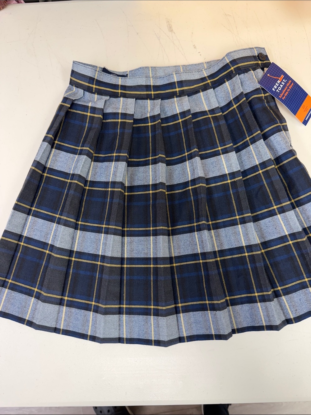 French Toast Plaid Pleated Schoolgirl Skirt - Navy/Light Blue size 5 new uniform